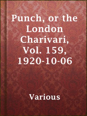 cover image of Punch, or the London Charivari, Vol. 159, 1920-10-06